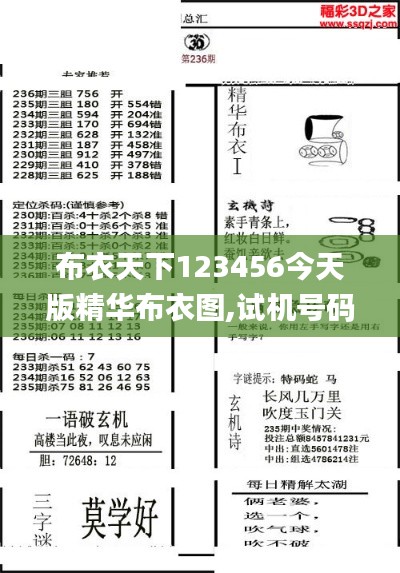 布衣天下123456今天版精华布衣图,试机号码,前沿解析评估_3K127.697-8