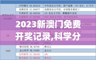 2023新澳门免费开奖记录,科学分析解析说明_MT36.359-1