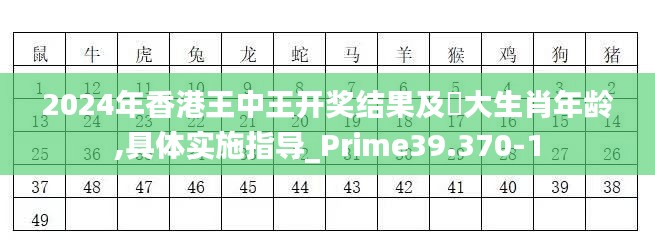 2024年香港王中王开奖结果及枓大生肖年龄,具体实施指导_Prime39.370-1