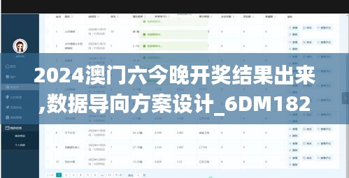 2024澳门六今晚开奖结果出来,数据导向方案设计_6DM182.801-3