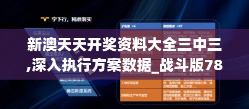 新澳天天开奖资料大全三中三,深入执行方案数据_战斗版78.188-7