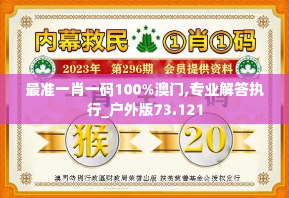 最准一肖一码100%澳门,专业解答执行_户外版73.121