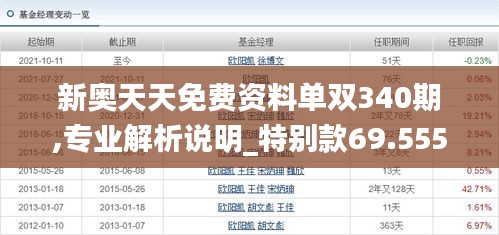 新奥天天免费资料单双340期,专业解析说明_特别款69.555-9