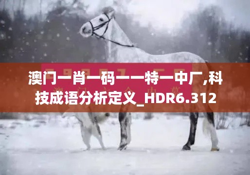 澳门一肖一码一一特一中厂,科技成语分析定义_HDR6.312