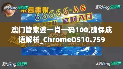 澳门管家婆一肖一码100,确保成语解析_ChromeOS10.759