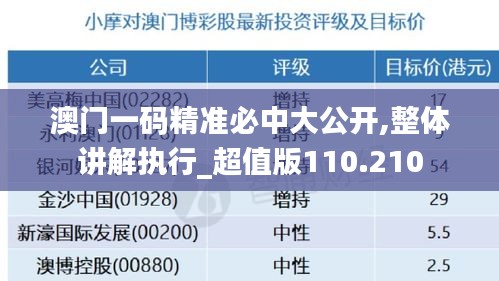 澳门一码精准必中大公开,整体讲解执行_超值版110.210