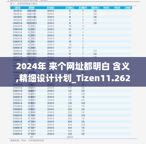 2024年 来个网址都明白 含义,精细设计计划_Tizen11.262