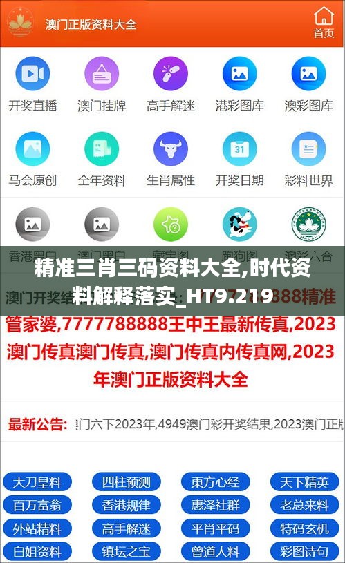 精准三肖三码资料大全,时代资料解释落实_HT9.219