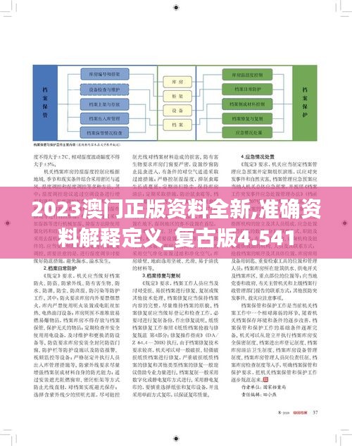 2023澳门正版资料全新,准确资料解释定义_复古版4.541