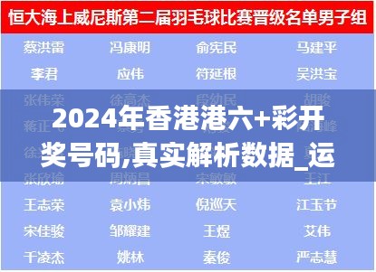 2024年香港港六+彩开奖号码,真实解析数据_运动版10.455