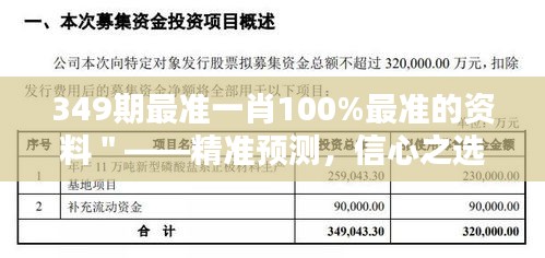 349期最准一肖100%最准的资料＂——精准预测，信心之选