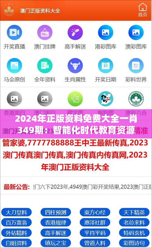 2024年正版资料免费大全一肖349期：智能化时代教育资源的价值