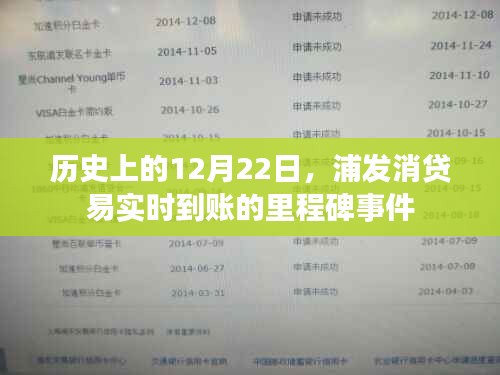 浦发消贷易实时到账里程碑事件纪念，历史上的12月22日