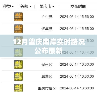 肇庆南岸最新实时路况公布，12月出行指南