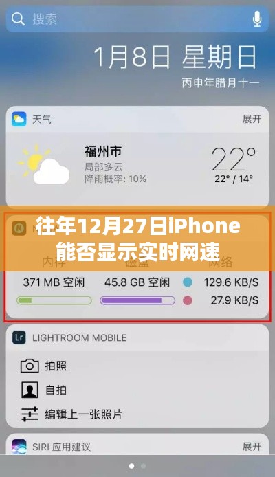 关于iPhone显示实时网速的信息，往年12月27日功能回顾