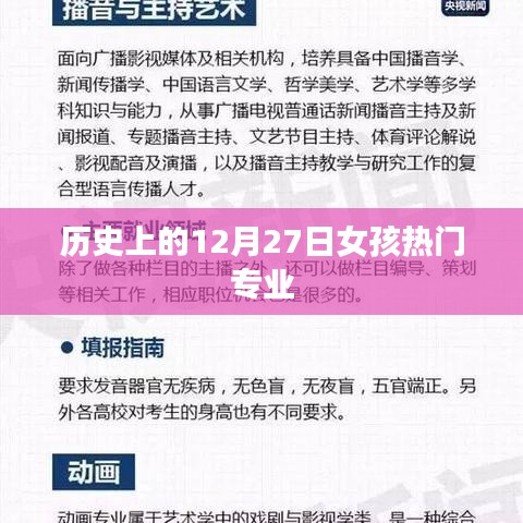 历史上的热门女生专业选择在12月27日这一天