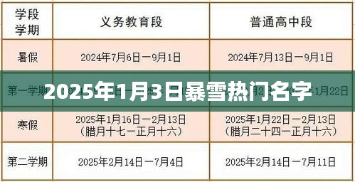 『2025年暴雪日热门名字一览』