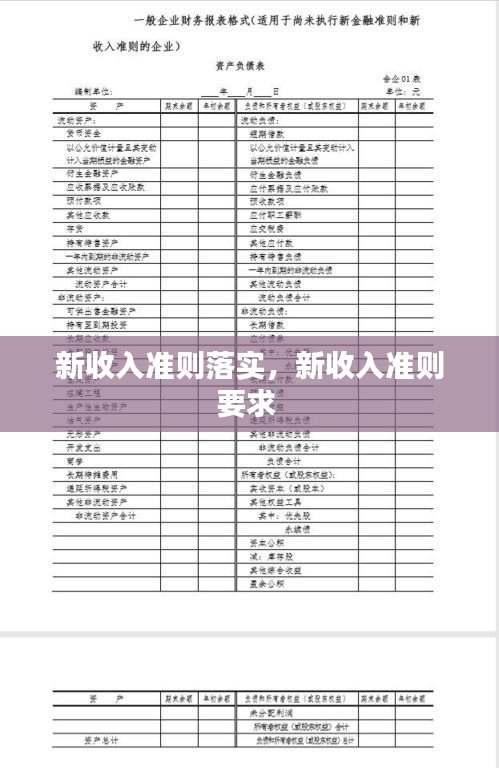 新收入准则落实，新收入准则要求 