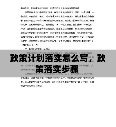 政策计划落实怎么写，政策落实步骤 