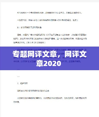 专题网评文章，网评文章2020 