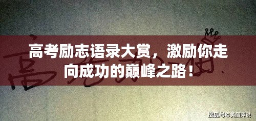 高考励志语录大赏，激励你走向成功的巅峰之路！