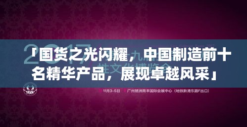 「国货之光闪耀，中国制造前十名精华产品，展现卓越风采」