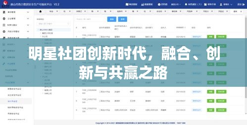 明星社团创新时代，融合、创新与共赢之路
