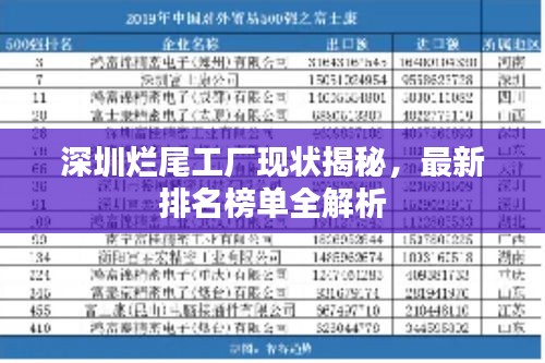 深圳烂尾工厂现状揭秘，最新排名榜单全解析