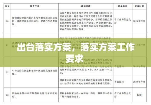 出台落实方案，落实方案工作要求 